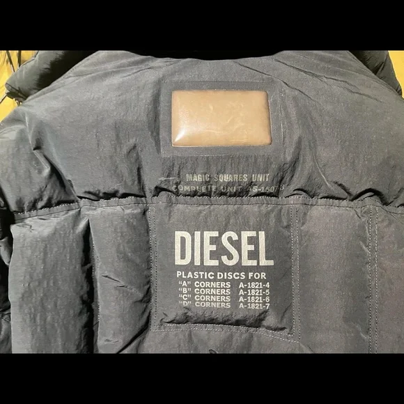Diesel men’s black puffer padded jacket, bomber, coat!